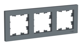 Рамка Schneider Electric AtlasDesign 3 поста, цвет грифель, арт. ATN000703