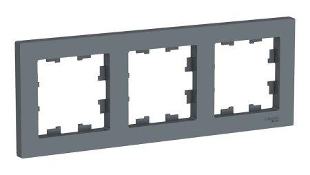Рамка Schneider Electric AtlasDesign 3 поста, цвет грифель, арт. ATN000703