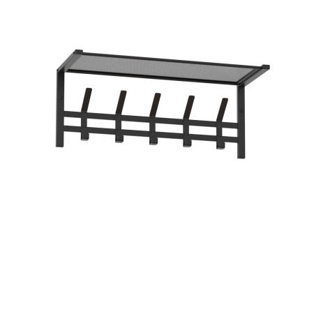 Вешалка настенная Торонто21 5 крючков с полкой цвет черный