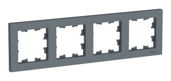 Рамка Schneider Electric AtlasDesign 4 поста, цвет грифель, арт. ATN000704