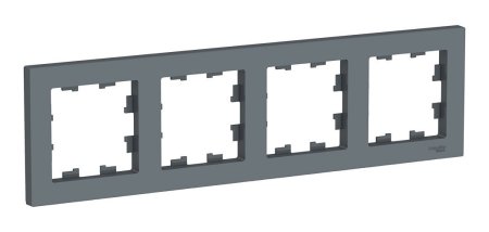 Рамка Schneider Electric AtlasDesign 4 поста, цвет грифель, арт. ATN000704