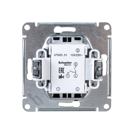 Выключатель встраиваемый Schneider Electric AtlasDesign 2 кл. карбон, без подсветки, арт. ATN001051