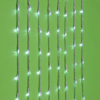 Гирлянда для улицы бахрома 0,6х2,5м белый холодный 128 LED ламп прозрачный провод