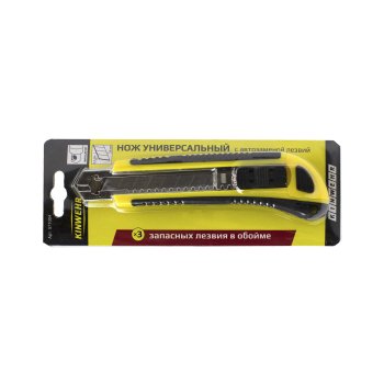 Нож выдвижной 18мм Kinwehr 571004 пластик авто-фиксатор сегментированное 3шт