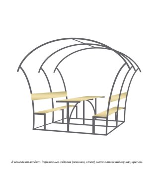 Каркас беседки Астра 200х250х200 см