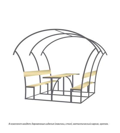 Каркас беседки Астра 200х250х200 см