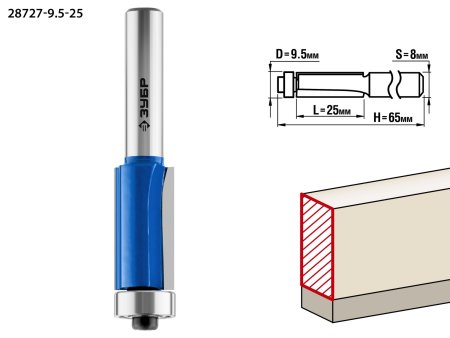 Фреза Зубр кромочная калевочная 9,5 мм 1 шт Фреза Зубр кромочная калевочная 9,5 мм 1 шт