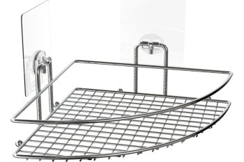 Полка для ванной 1 ярусная угловая Lite цвет хром