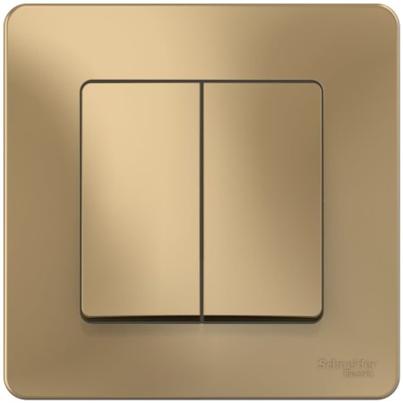 Выключатель встраиваемый Schneider Electric Blanca 2 кл. титан, без подсветки, арт. BLNVS010504