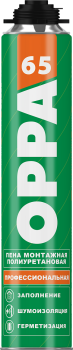 Пена монтажная всесезонная Oppa под пистолет 850 мл