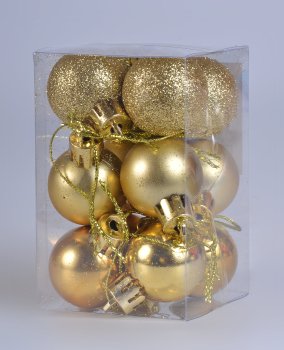 Набор шаров Ø3см цвет золото 12шт