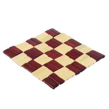 Подставка под горячее  14х 14см 14см бамбук Клетка бежевый Подставка под горячее  14х 14см 14см бамбук Клетка бежевый