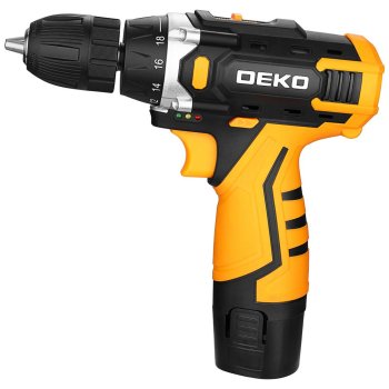 Дрель-шуруповерт аккумуляторная DEKO DKCD12V Li-lon 12В 2x1,5Ач 32Нм