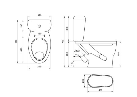 Унитаз-компакт Santeri Воротынск Воротынский напольный  выпуск косой