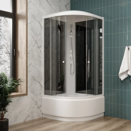 Кабина душевая Parly EC92 высокий поддон 90х90х215см затемненное стекло