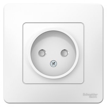 Розетка силовая одноместная встраиваемая Schneider Electric Blanca без заземления, цвет белый, арт. BLNRS000111