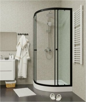 Ограждение душевое Parly ZE911B низкий поддон 90х90х190см прозрачное стекло