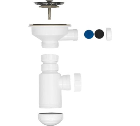 Сифон MasterProf для кухни 3 1/2" 40 мм 500 мм без перелива