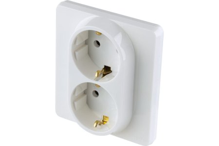 Розетка силовая двойная встраиваемая Legrand Inspiria с заземлением, цвет белый, арт. 673750