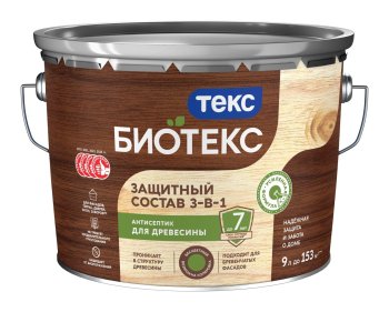 Антисептик Текс Биотекс 2 в 1 декоративный орех 9 л