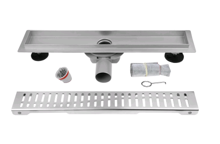 Трап линейный прямой  500х70х50мм хром