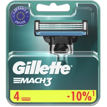 Кассеты сменные для бритвы Gillette MACH3 4 шт