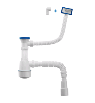 Сифон MasterProf для кухни 1 1/2" 40 мм с переливом