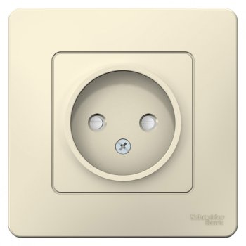 Розетка силовая одноместная встраиваемая Schneider Electric Blanca без заземления, цвет молочный, арт. BLNRS000112
