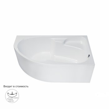 Ванна София акриловая 170х95см с каркасом, переливом, панелью правая
