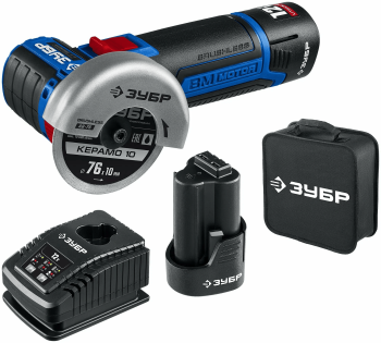 Шлифмашина угловая Зубр AB-76-22 12В Li-ion нетx2,5Ач 76мм