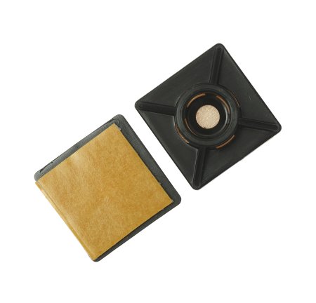 Площадка под хомут самоклеющаяся 27х27 мм цвет черный 20 шт