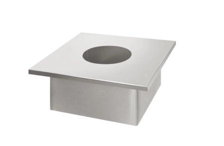 Узел потолочно-проходной квадратный 470х120мм 470х0,5/0,5мм нержавеющая+оцинкованная сталь хром