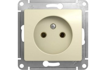 Розетка силовая одноместная встраиваемая Schneider Electric Glossa без заземления, цвет бежeвый, арт. GSL000241