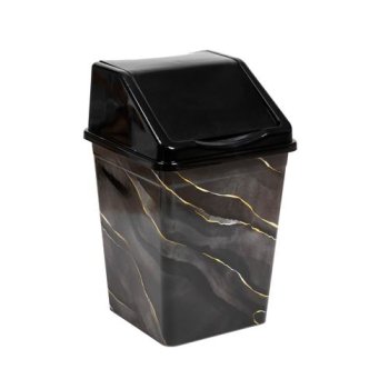 Контейнер для мусора Мрамор пластик 5л цвет черный