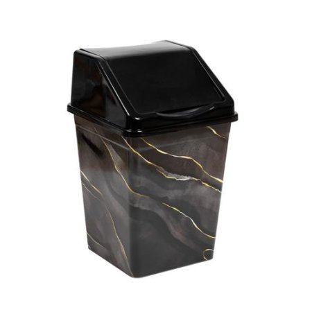 Контейнер для мусора Мрамор пластик 5л цвет черный