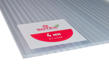 Сотовый поликарбонат SOTEX Bio прозрачный 6000х2100х4