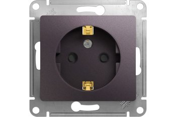 Розетка силовая одноместная встраиваемая Schneider Electric Glossa с заземлением, цвет сиреневый туман, арт. GSL001445
