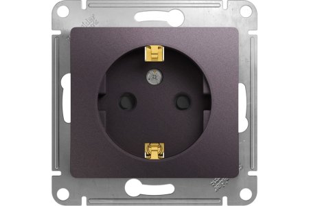 Розетка силовая одноместная встраиваемая Schneider Electric Glossa с заземлением, цвет сиреневый туман, арт. GSL001445