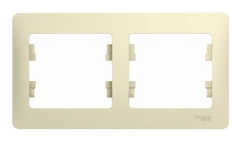 Рамка Schneider Electric Glossa 2 поста, цвет бежeвый, арт. GSL000202 Рамка Schneider Electric Glossa 2 поста, цвет бежeвый, арт. GSL000202