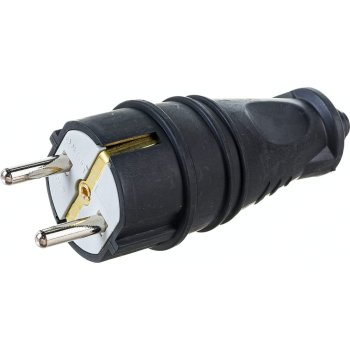 Вилка штепсельная NE-AD 16А 250В 2К+З чёрная прямая IP44