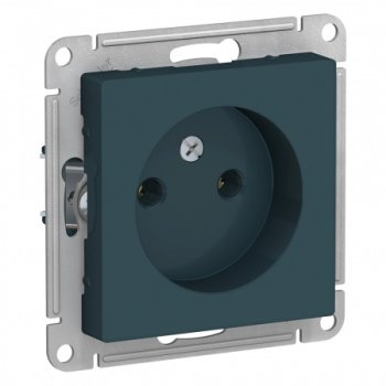 Розетка силовая одноместная встраиваемая Schneider Electric AtlasDesign без заземления, цвет изумруд, арт. ATN000841