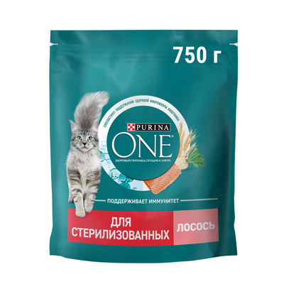 Корм сухой для кошек Purina One лосось 750г