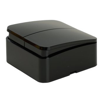 Выключатель накладной STEKKER София 2 кл. черный, арт. 49293