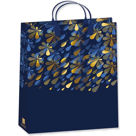 Пакет подарочный  183BAL 40х32х10см синий/золотой
