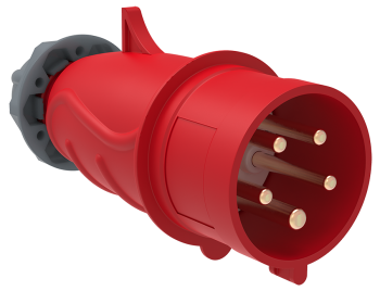 Вилка силовая переносная IEK 16А 380В 3К+З+N красная прямая IP44