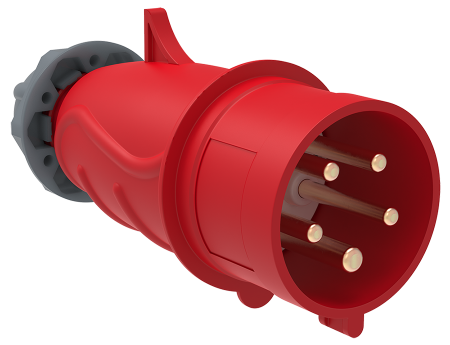 Вилка силовая переносная IEK 16А 380В 3К+З+N красная прямая IP44