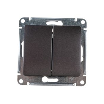 Выключатель встраиваемый Schneider Electric Glossa 2 кл. графит, без подсветки, арт. GSL001351