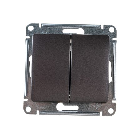 Выключатель встраиваемый Schneider Electric Glossa 2 кл. графит, без подсветки, арт. GSL001351