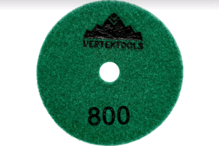 Диск на липучке для полировки мрамора VERTEXTOOLS 100 мм Р800 1шт