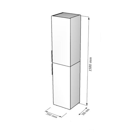 Пенал подвесной Грэмми серый 158х35х30см